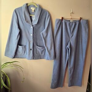 Draper's & Damon's Periwinkle Fleece Pajama Loungewear Set - XL - 2 Piece